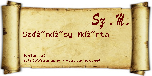 Szénásy Márta névjegykártya