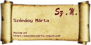 Szénásy Márta névjegykártya