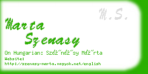 marta szenasy business card